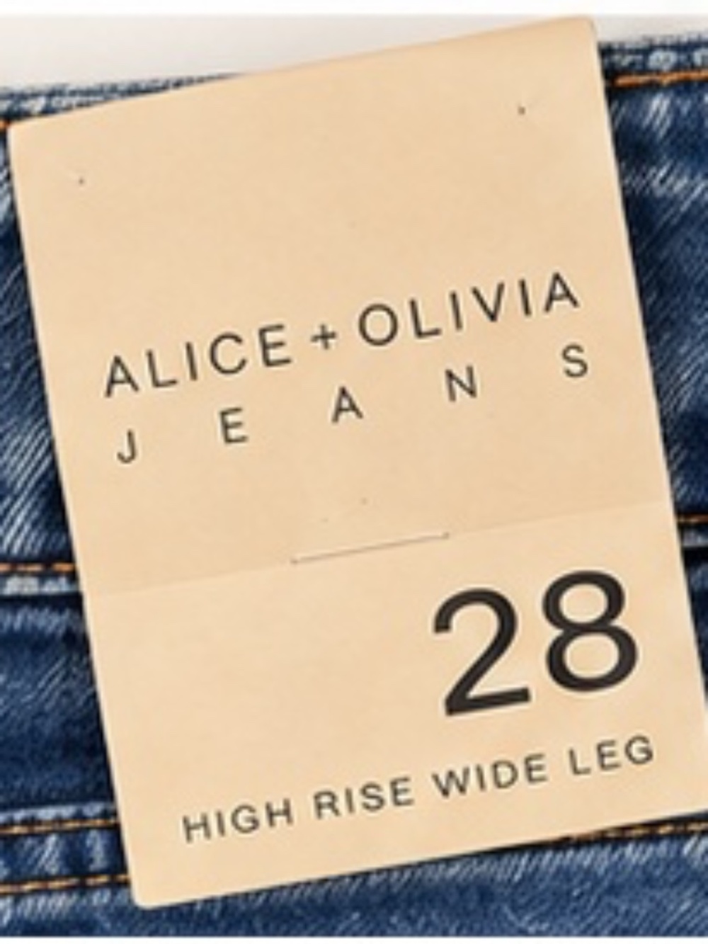 NWT. ALICE + OLIVIA High Rise Wide Leg Jeans Brooklyn Blue Size 28 - Picture 10 of 11